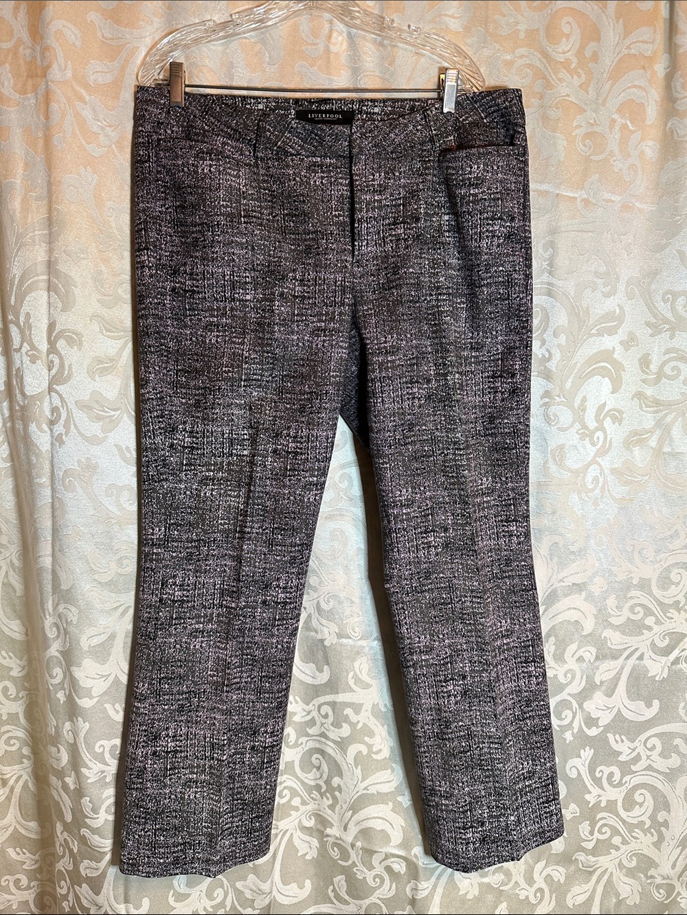 Liverpool Jeans Company Black and Gray Textured Women’s Dress Pants